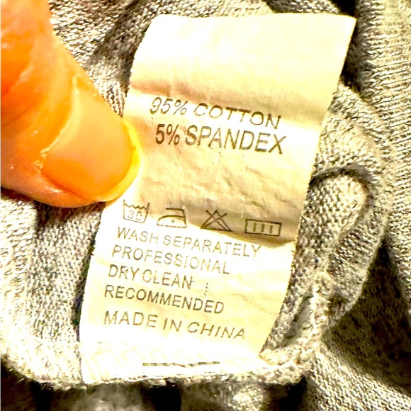 HARHAY RAGLAN STRIPE SLEEVE BOAT NECK TUNIC GRAY BLUE COTTON SPANDEX LONG TSHIRT - Picture 6 of 6